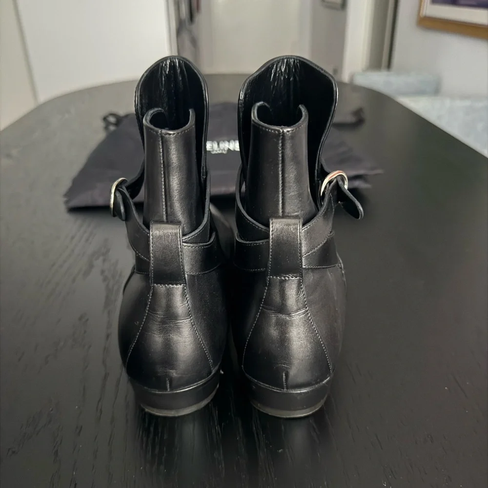 Celine Drugstore Jodhpur Black Leather Boots - Picture 5 of 9